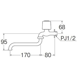 SANEI JA10JC-13-R [Universal Faucet] Nominal 13 Crystal Handle Red with POS