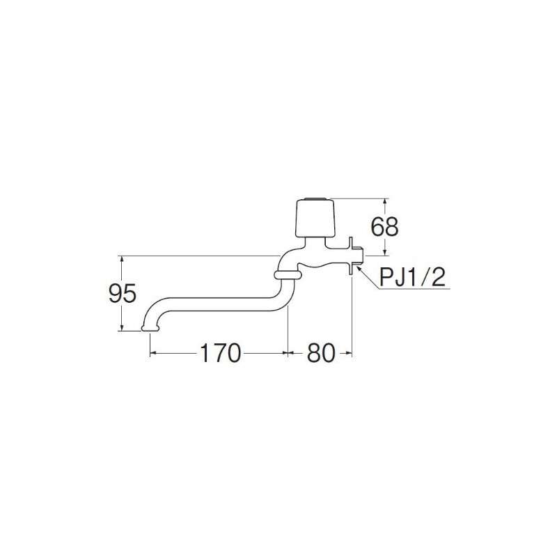 SANEI JA10JC-13-R [Universal Faucet] Nominal 13 Crystal Handle Red with