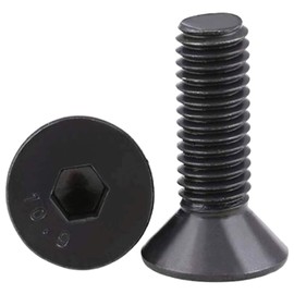 50 Pcs M6-1.0 x 8mm Flat Head Socket Cap Screws, Alloy Steel Grade 10.9, DIN 7991, Allen Socket Drive,Hex Drive,Black Oxide Finish (M6-1.0 x 8mm)
