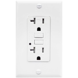 Four Bros 20-Amp GFCI Outlet, Tamper Resistant TR, Self-Test, Self-Grounding, 125V, UL Listed, White