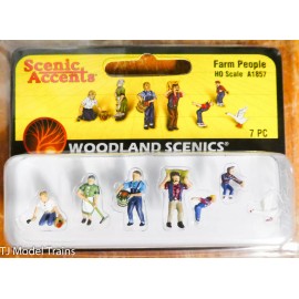 Woodland Scenics #1857 Figures -- Farm People (Painted) 1:87th Scale