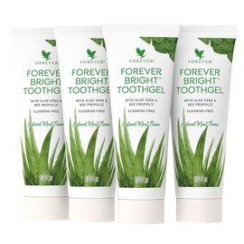 Forever Living Products Forever Bright Toothgel, 130g, Fluoride-Free with Aloe Vera (Bundle of 4)