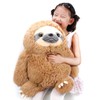 Winsterch Fluffy Sloth Stuffed Animal Toy Gift for Kids Large
