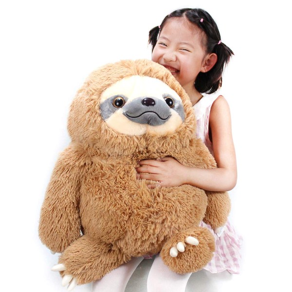 Winsterch Fluffy Sloth Stuffed Animal Toy Gift for Kids Large Plush Sloth Bear Baby Doll Birthday Gifts ,20 inches