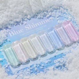 Balagel Blue Shimmer Glitter Gel 8 Piece Set Winter Nail / 발라젤 블루쉬머 글리터젤 8종세트 겨울네일