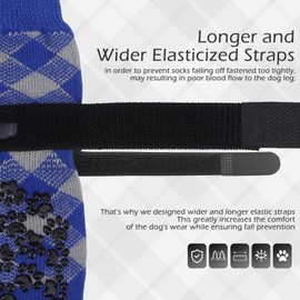 EXPAWLORER EXPAWLORER Dog Socks to Prevent Licking Paws, Anti Slip Dog Booties for Hardwood Floors, Warm Dog Boots & Paw Protectors for Winter, Dog Shoes for Small Medium Large Senior Dogs, Blue XS
