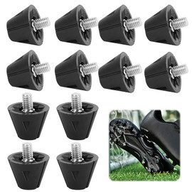 12PCS Football Boots Studs Replacement, Plastic Studs for Football Boots, 2 Sizes Thumb Rubber Football Plastic Studs for Men Boy Kids Adults Shoes, 8Pcs13mm+4Pcs 16mm Black