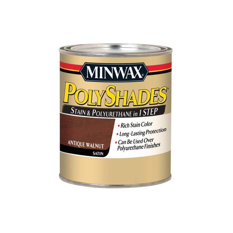 Minwax PolyShades Wood Stain + Polyurethane Finish – Quart, Antique