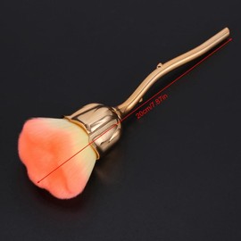 3X Nail Dust Brush Brush Nail Art Cleaning Brush Blush Powder Brush(Gold)