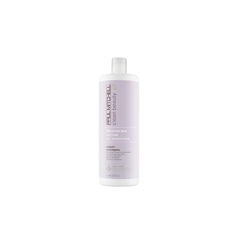 Paul Mitchell Clean Beauty Repair Shampoo, Strengthens and Protects, For
