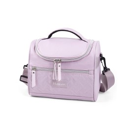Hawave Lunch Bag for Women Insulated Lunch Box Reusable Adult Lunch Cooler Bag with Front Pocket & Adjustable Shoulder Strap, Leakproof Large Lunch Tote Bag for Work Office Travel Picnic, Purple