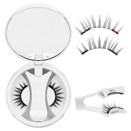 QUEWEL Magnetic-Eyelashes with Applicator, Portable Magnetic Eyelashes Natural Look, Upgrade 2 Magnet False Eyelashes More Easy to Wear, Easy to Use and Remove (Magnetics NZH-H)