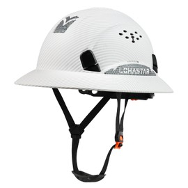 LOHASTAR Full Brim Hard Hat Construction OSHA Approved Vented Hard Hat Cascos De Construccion Adjustable Work Safety Helmet for Men and Women （Matte White