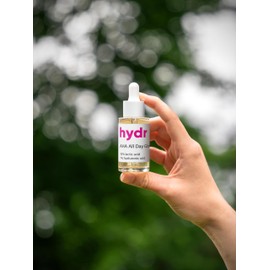 HYDR AHA All Day Glow – 10% AHA Exfoliating Serum with Glycolic, Lactic & Citric Acids – Brightening, Pore-Refining, Vegan, Fragrance-Free, 30ml