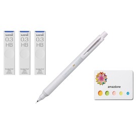 amazdone uni Kurutoga KS 0.3mm Mechanical Pencil Light Grey (M3KS1P.37)+uni Mechanical Pencil Lead,The Uni Smudge-Proof Leads 0.3mm HB 3 Set Sticky Notes