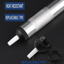 Desoldering Pump Set, Desoldering Pump and 2 Desoldering Braids 2.5 mm x 1.5 mm, Desoldering Wick, 2 Pieces Desoldering Wick, Solder Suction Vacuum Pump Solder Removal Tool