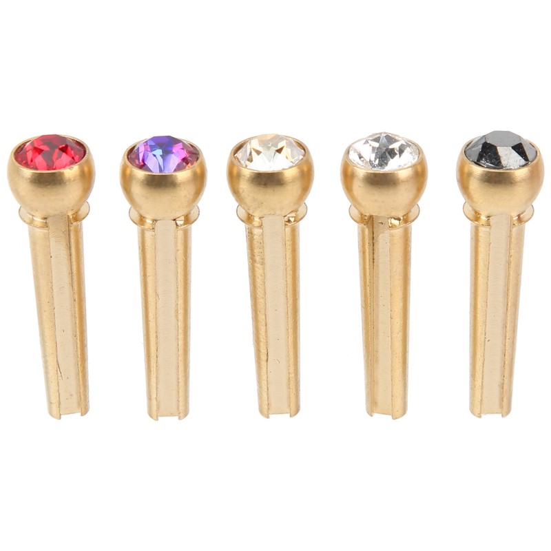 5Pcs Guitar Bridge Pin String Peg Brass Endpin Accessory Replacement