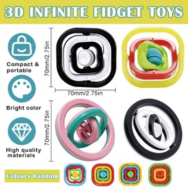 4Pcs Spinning Toys for Autism, Fidget Toys Adults Sensory Toys for Autism, Color 3D Fingertip Toys, Fidget Spinner Stress Anxiety Relief Fidget Sensory Toy, ADHD Fidget Toys for Children and Adults
