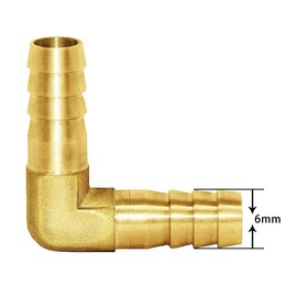 Joywayus 5Pcs 1/4" 6mm Hose ID/Hose Barb 90 Degree L Right Angle Elbow Union Brass Fitting Water/Fuel/Air