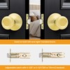 GOBEKOR 3 Pack Keyless Passage Door Knobs Closet Polished Brass