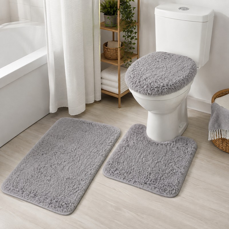 3-Piece Bathroom Rug Set for Floor Comfort – Soft Washable