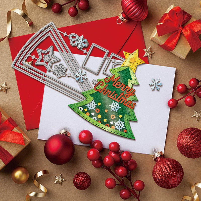 GLOBLELAND 3D Cutting Dies for Foldable Christmas Tree Display Cards