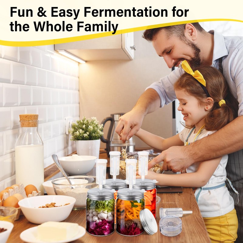 Yiyiring 8 Set Fermentation Kit for Wide Mouth Mason Jar