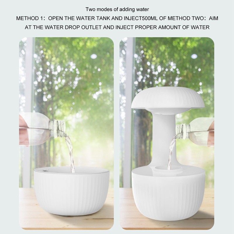 Cool Mist Humidifier 500ml Type C Anti Gravity Water Drop
