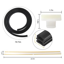 154827601 Door Seal + 809006501 Tub Gaskets + 154701001 Splash Shield - Dishwasher Bottom Door Seal Combo Kit Compatible for Frigidaire, Kenmore
