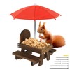 Squirrel Feeder Picnic Table with Umbrella & Corn Cob Holder,