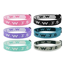 FORUBUS WWJD Bracelets, Inspirational Christian Wristbands for Men and Women, What Would Jesus Do Bracelets Pack/Single-6pcs