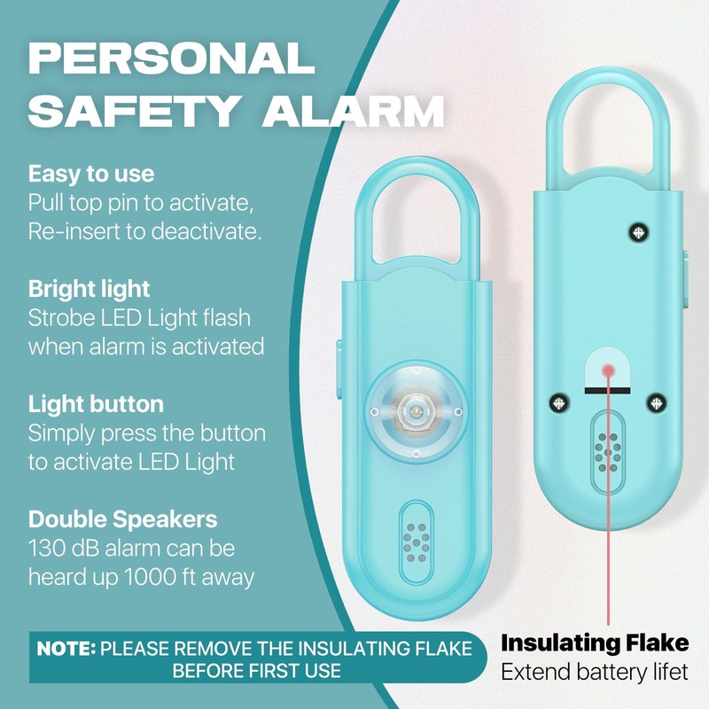 Personal Safety Alarm for Women Girls, 130dB Loud Siren +