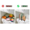 CEYAZYE 4 Pack Plate Holder Organizer for Cabinet Space Saver,