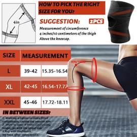 Knee Brace Men Women Knee Support Pack of 2 Bandage Knee Adjustable Knee Support Weight Sports Knee Support Meniscus Knee Support - Meniscus Cross Band Support for Men and Women Sports