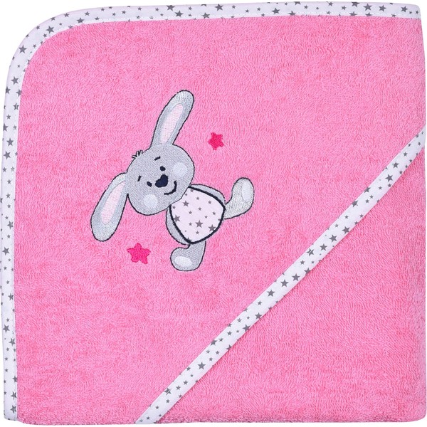 Wörner Hooded Terry Bath Towel with Embroidery Hase 80x80 cm