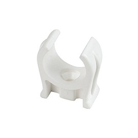 fiXte 15mm (5/8 inch) Plastic Pipe Clip White Snap in Design. Single Screw Fixing. (25)