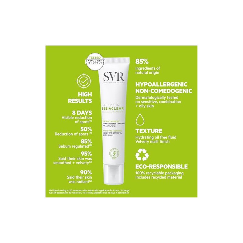 SVR Sebiaclear Mat+Pores Crema Seborreguladora Mate Sebiaclear 40 ml