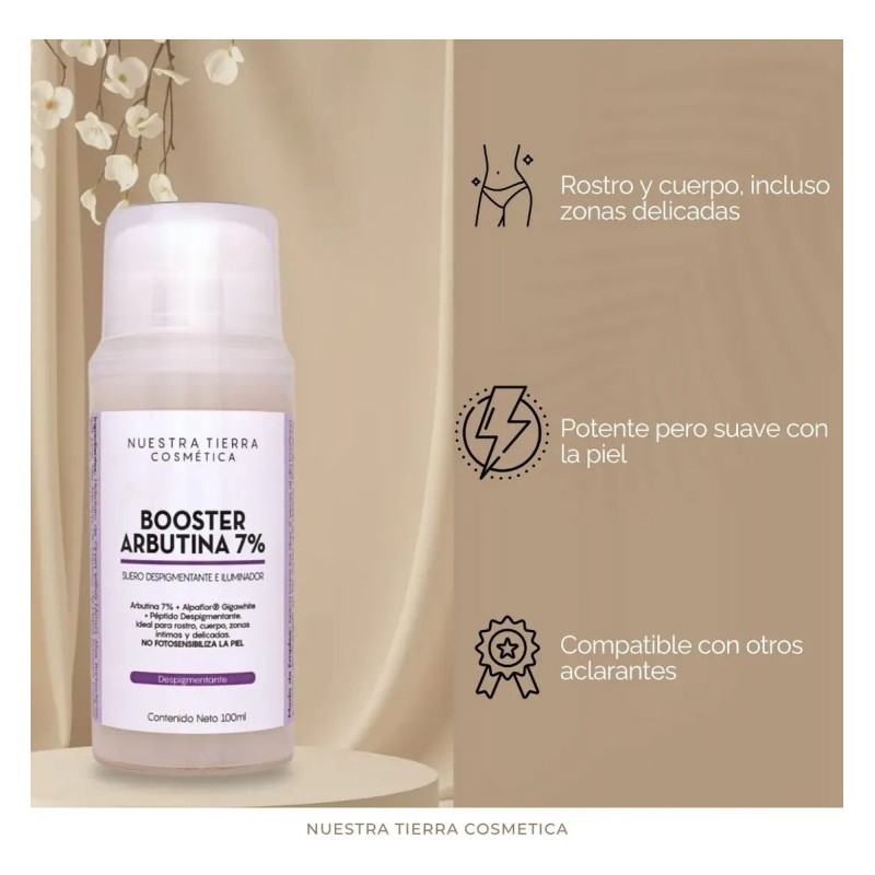 Booster Arbutina 7% Aclarante Rostro, Cuerpo, Zonas Íntimas Tipo de