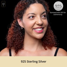 925 Sterling Silver Hoop Earrings for Women |Silver Chain Link Open Back Hoops with Butterfly Backs | Hypoallergenic 925 Sterling Silver Earrings for Women in 18MM Diameter by MAX + STONE