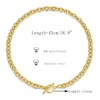 Fxiqini 14K Gold Plated Heart Necklace Chunky Toggle Link Chain