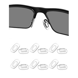 HILEEN 6 Pairs Replacement Nose Pad Pieces for Costa South Point|Flagler|Shipmaster|Fernandina|Wader|Peli; for Oakley Latch Key|Cartridge|Spindle|Diecutter|Lugplate|Latch Alpha Sunglasses - Clear