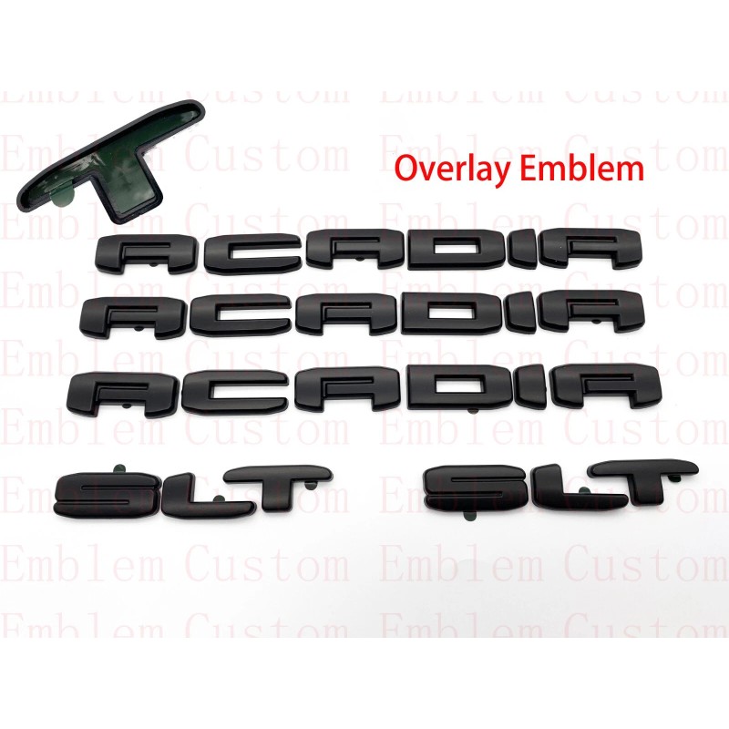 PAINT 5PCS Matte BLACK EMBLEM For 2020-2023 GMC ACADIA BLACK