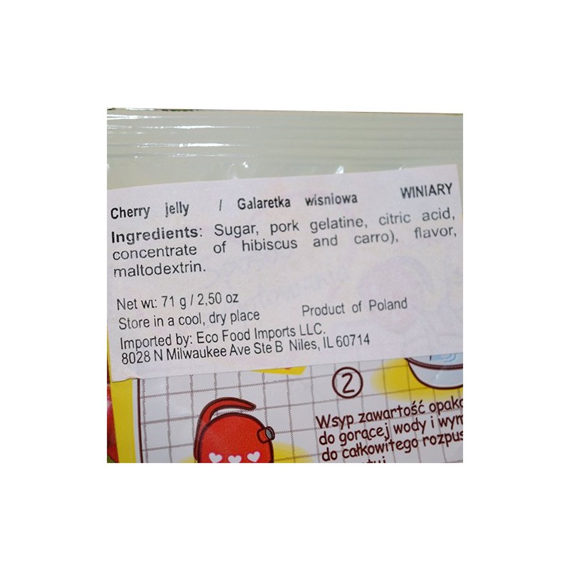 Winiary Galaretka Cherry Soft Jelly 75g (Pack of 5)