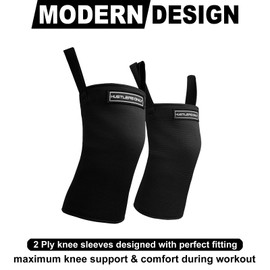 Hustlers Only Knee Support Man 2 Ply Compression Sleeves Braces For Powerlifting, Bodybuilding, Heavy Squats Gym knee Sleeves For Heavy Weightlifting (L)