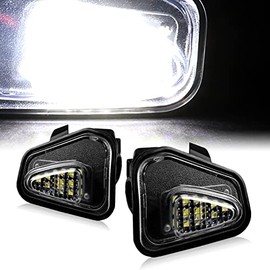 HYPERSPEED White LED Clear Lens Under Side Mirror Puddle Lights Lamp Assembly 2PCS Compatible with Volkswagen VW Beetle/Eos/Jetta/Passat/Passat CC, Automotive Replacement Parts