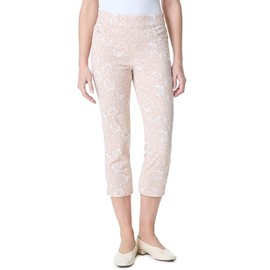 Gloria Vanderbilt Women's Shape Effect Pull On High Rise Straight Leg Capri Standard, Cookie Dough-Polynesian Night