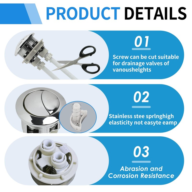 High Quality Toilet Flush Knob for Dual Flush Toilets, Universal