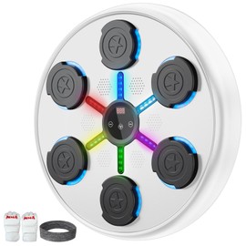 Music Boxing Machine, Wall Mounted Bluetooth Punching Trainer with 9 Speeds and Modes, LED Display, Includes Gloves and Sweatband, Unique Gift for Parents, Kids on Anniversaries or Birthdays