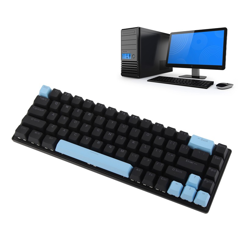Mechanical Keyboard 68 Keys RGB Backlight Compact Wired Keyboard with