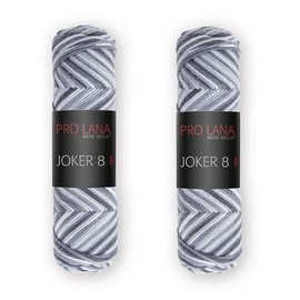 Set of 2 Pro Lana Joker 8 Colours, 100% Cotton, 50g/85m LL, Pot Holder Yarn, NS3.5-4.5 (536)